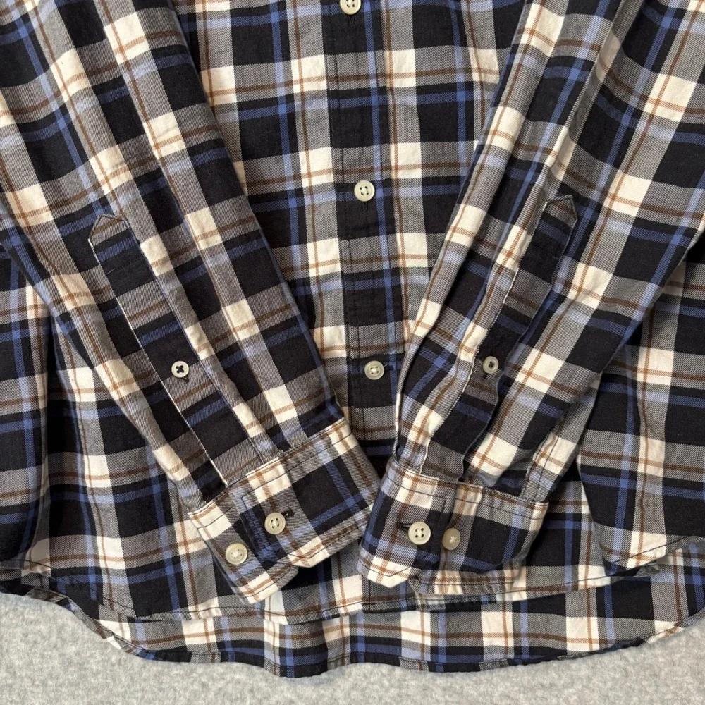 Banana Republic Men's Large Tall‎ Button Down Shirt Plaid Luxe Flannel Slim Fit